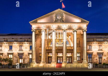 geography / travel, Germany, Hesse, Wiesbaden, kurhaus by night, Wiesbaden, ADDITIONAL-RIGHTS-CLEARANCE-INFO-NOT-AVAILABLE Stock Photo