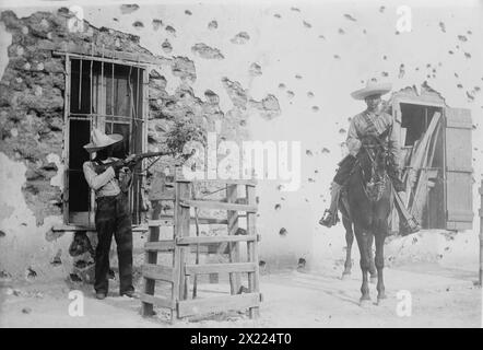 Juarez, Adobe house riddled, between c1910 and c1915. Stock Photo