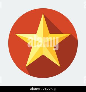 Yellow Star icon. Flat design style. Vector illustration. Eps 10. Stock Vector