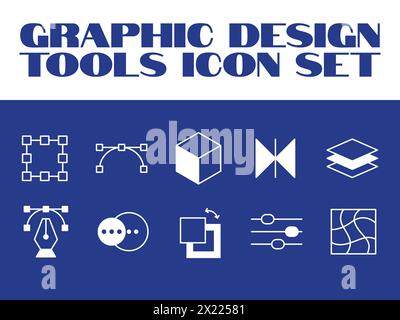 Set of thin line icons of graphic design, Art, creativity and graphic design Vector Icons Stock Vector