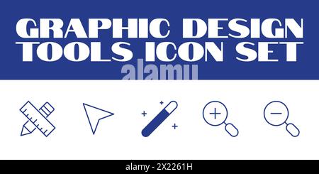 Set of thin line icons of graphic design, Art, creativity and graphic design Vector Icons Stock Vector