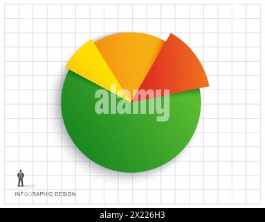 Business pie chart infographics. Illustration abstract template background. Stock Vector