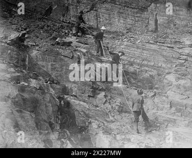 Swiss guides on Canadian Pacific Rd., between c1910 and c1915. Stock Photo