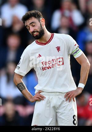 Bruno Fernandes of Manchester United- AFC Bournemouth v Manchester United, Premier League, Vitality Stadium, Bournemouth, UK - 13th April 2024 Editorial Use Only - DataCo restrictions apply Stock Photo
