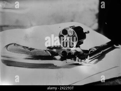 Schrank's revolver, 1912. John F. Schrank's attempted assassination of U.S. President Teddy Roosevelt in Oct. 1912. Stock Photo