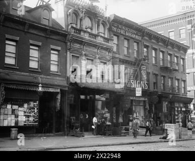 White House Hotel, between c1910 and c1915. Shows the building where John F. Schrank lived before his attempted assassination of U.S. President Teddy Roosevelt in 1912. It was at 156 Canal Street near the corner of Elizabeth Street, New York City. Stock Photo