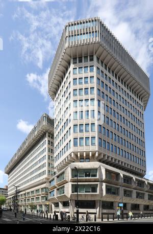 The  UK Ministry of Justice building at 102 Petty France, London. The brutalist, concrete 14 storey building designed by Fitzroy Robinson Architects. Stock Photo