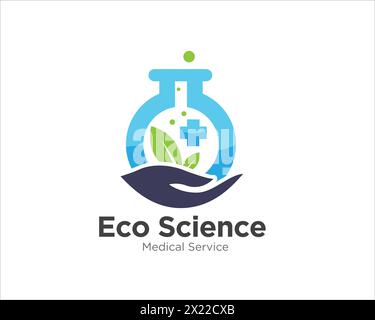 eco lab health logo designs for medical research Stock Vector