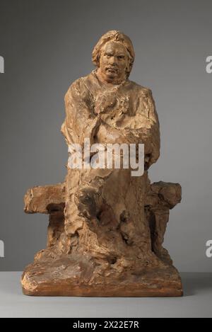 Study For The &quot;Monument To Balzac&quot;, 1898. This sculpture is a clay study for a marble monument to Honor&#xe9; de Balzac, one of the most celebrated French authors of the nineteenth century. Balzac is shown dressed in the long robe he wore while writing. The broad masses of the body were modeled quite rapidly, and marks made by the artist&#x2019;s tools and fingers are still visible on the surface of the clay. Balzac&#x2019;s face is more detailed, his thoughtful expression suggesting a creative imagination at work. Stock Photo