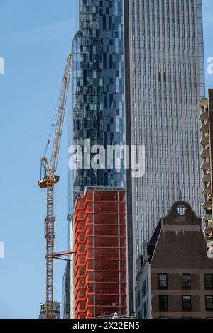 Construction continues at 125 W. 57th St. on billionaires Road, 2024, New York City, United States Stock Photo