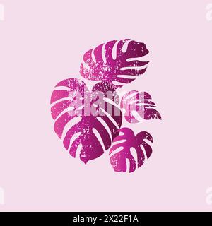 Monstera Plant Leaf Grunge Vector. Monstera vector Illustration Stock Vector