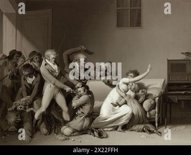 Second Scene Of Burglars: The Burglars Arrested, 1810. The work is one of a pair: the first scene depicts the burglary of a bourgeois home in progress, while this painting shows the second scene&#x2014;the discovery of the crime. The dramatic story, told through the figures&#x2019; theatrical gestures and expressions, inspired a play based on the two compositions. Stock Photo