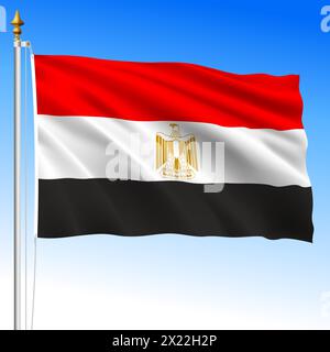 Egypt, official national waving flag, african country, vector illustration Stock Vector