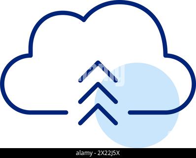 Instant upload to cloud. Arrows up. Efficient backup and integration. Pixel perfect, editable stroke icon Stock Vector