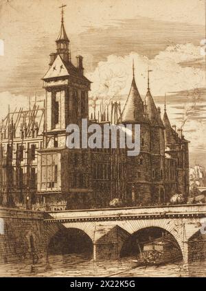 The clock tower, Paris, 1852. Stock Photo