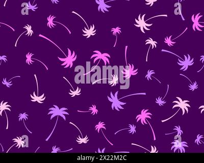 Colorful palm trees seamless pattern.  Summer time, wallpaper with tropical palm trees pattern. Design for printing t-shirts, banners and promotional Stock Vector