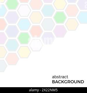 Abstract background with color hexagons elements.  Vector illustration. Stock Vector