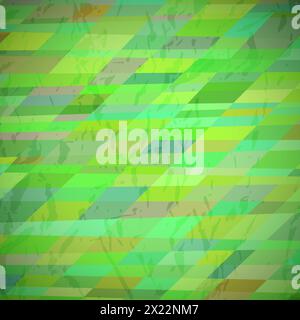 Abstract textured background with green colorful rectangles. Card design. Beautiful futuristic dynamic geometric pattern design. Vector illustration Stock Vector