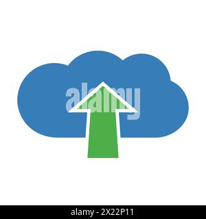 Upload cloud icon. Vector illustration. Stock Vector