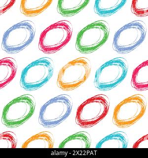Seamless Pattern with hand drawn colorful scribble Smear. Abstract grunge texture. Vector illustration Stock Vector