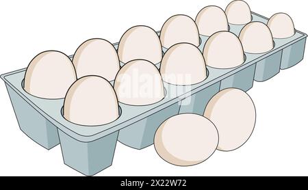 Eggs placed in a tray vector illustration Stock Vector