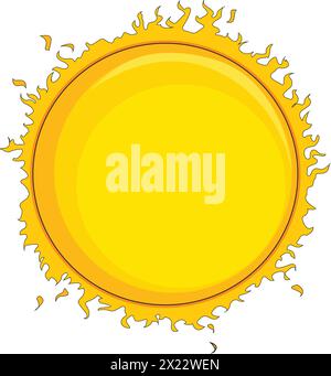 Vector hot burning sun shining brightly vector illustration Stock Vector