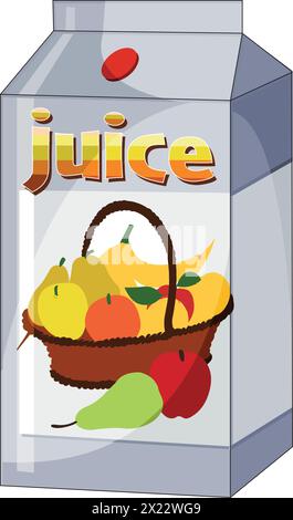 Vector delicious fruit juice in a packet Stock Vector