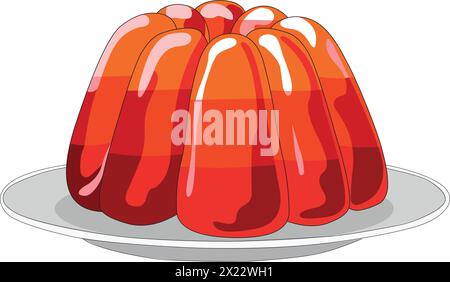 Jelly kept on a plate vector illustration Stock Vector