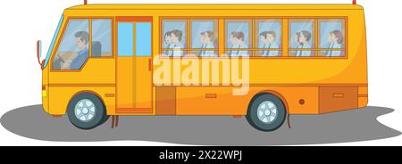 Moving bus vector illustration Stock Vector