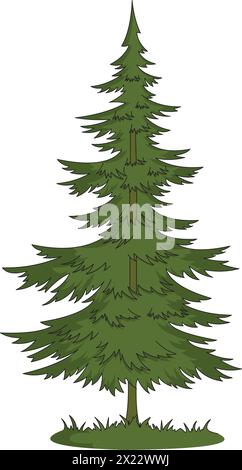 Vector pine tree vector illustration Stock Vector