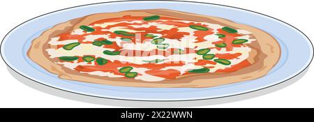 Vector delicious round pizza Stock Vector