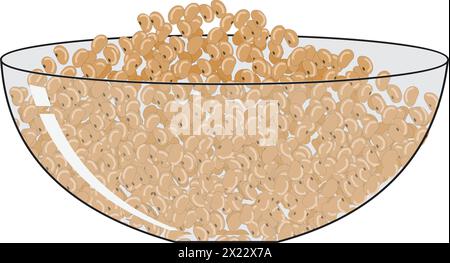 Vector chickpeas in a glass bowl Stock Vector