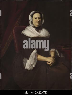 Portrait of Mrs. Samuel Hill (Miriam Kilby), 1764. In this almost full-length portrait, the imposing figure of Miriam Kilby (1696&#x2013;1765), wife of the Boston merchant Samuel Hill, dominates most of the canvas. Stock Photo