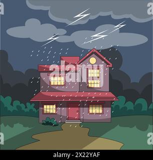 Clouds rain thunderstorm bad weather icon set isolated on white ...