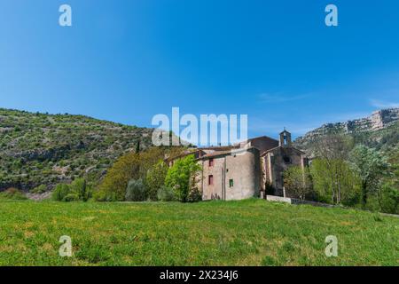 The hamlet of Navcelles in the canyon of Navacelles, Hérault, France Stock Photo