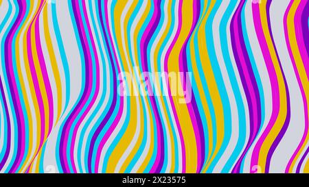 Abstract colorful wavy stripes pattern background Stock Vector