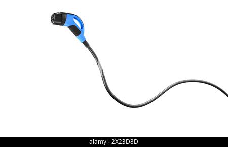 Isolated ev charger plug against a white background, 3d render Stock Photo