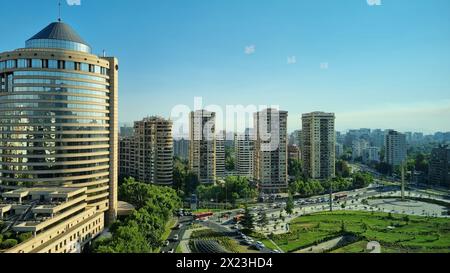 Tall new modern apartment buildings in Santiago de Chile Stock Photo