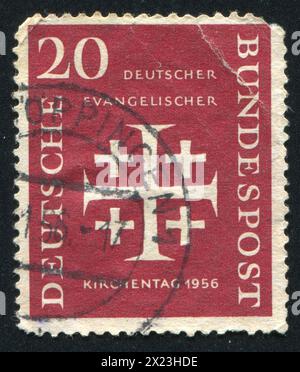 GERMANY - CIRCA 1956: stamp printed by Germany, shows Synod Emblem, circa 1956 Stock Photo