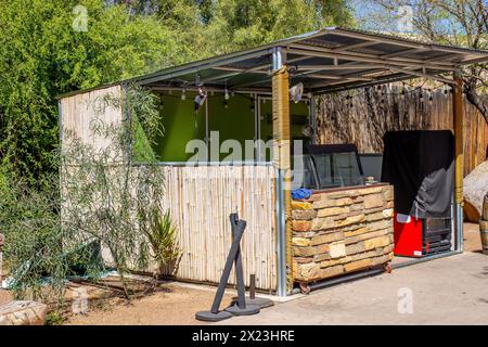 Closed Concession Stand With Metal Roof Stock Photo
