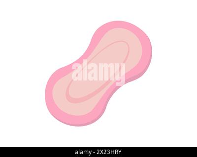 Pink Daily liner. Panty liner vector illustration. Daily feminine hygiene pad. Soft sanitary liner isolated on white background. Concept of daily femi Stock Vector