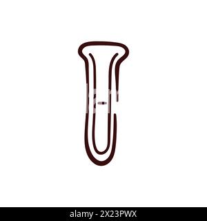 Flask Chemistry icon in line art style. Scientific logo design for medicine, biology, chemistry and science. Vector illustration isolated on a white Stock Vector