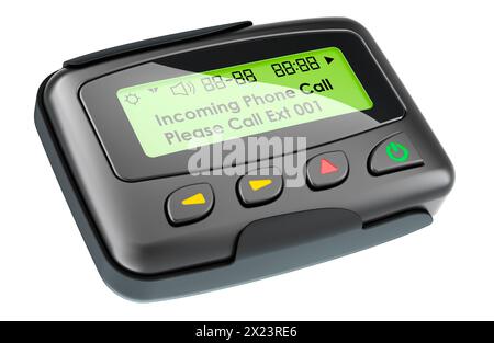 Pager or beeper. 3D rendering isolated on white background Stock Photo