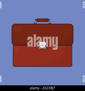 leather briefcase male business bag. work suitcase. office case Icon Vector Illustration Stock Vector