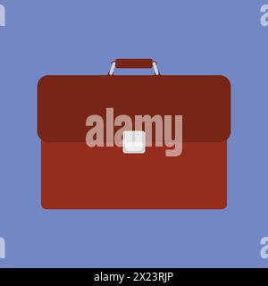 leather briefcase male business bag. work suitcase. office case Icon Vector Illustration Stock Vector