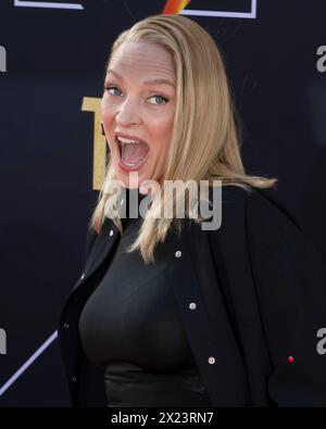 April 18, 2024, Hollywood, California, USA: UMA THURMAN attends the 30th Anniversary Presentation of 'Pulp Fiction' as the Opening Night Film of the 2024 TCM Classic Film Festival. (Credit Image: © Billy Bennight/ZUMA Press Wire) EDITORIAL USAGE ONLY! Not for Commercial USAGE! Stock Photo