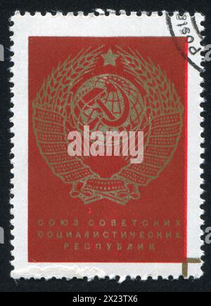 RUSSIA - CIRCA 1972: stamp printed by Russia, shows Arms of USSR, circa 1972 Stock Photo