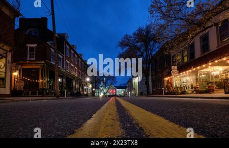 Main Street in small town Lititz, PA Stock Photo