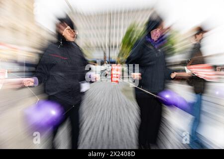 Munich, Germany. 19th Apr, 2024. On April 19, 2024 several feminists gathered in Munich, Germany to protest for the decriminalization/legalisation of abortions. (Photo by Alexander Pohl/Sipa USA) Credit: Sipa USA/Alamy Live News Stock Photo