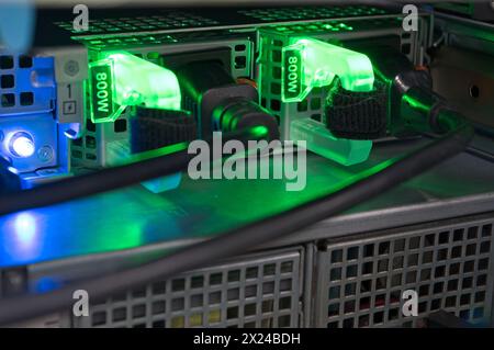 Dual 800 Watt power supplies for a computer server Stock Photo
